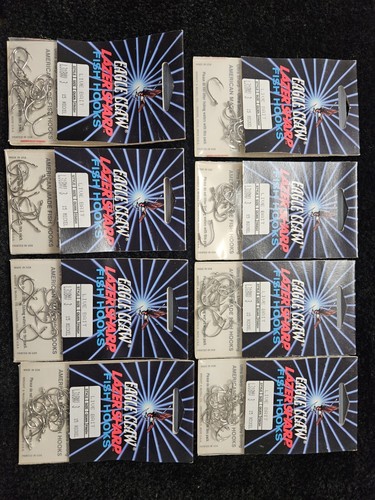 8 Packungen Eagle Claw Nickel Lachs Steelhead L318NV Größe 3 15 Haken pro Packung - Bild 1 von 8