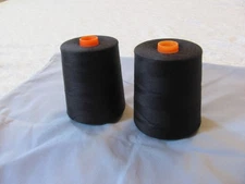 2 Spools - American & Efird Perma Spun Black Thread TEX 27,   24000 YDS   32002