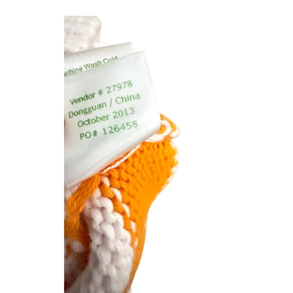 Garnet Hill Kids Sweater Cotton Pink Orange White Striped Crewneck Large - Image 4 of 4