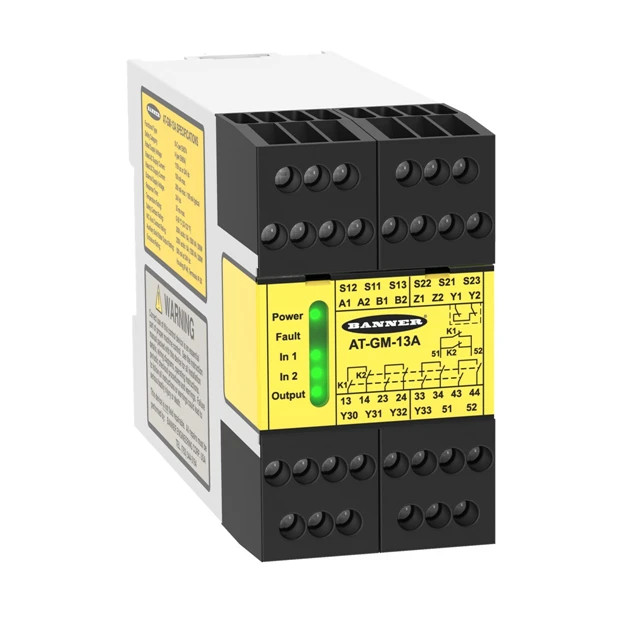 *NEW* BANNER AT-GM-13A TWO HAND CONTROL SAFETY RELAY MODULE 66089 ATGM13A
