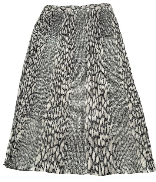 Liz Jordan🌹Skirt Pleated maxi Reptile Snake black White Lined flare midi Size 8