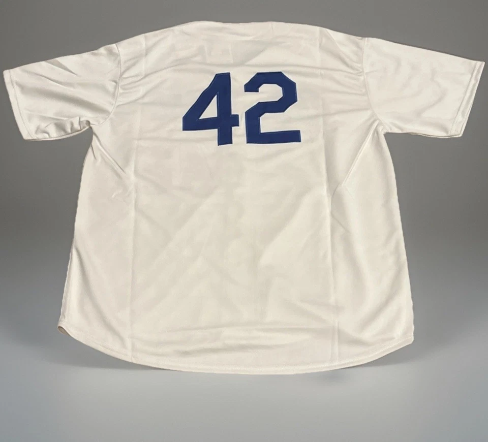 Camiseta Jackie Robinson Brooklyn Dodgers para hombre XL NUEVA CON ETIQUETAS 1955 Home Cream Retro L.A. Foto 2 de 4