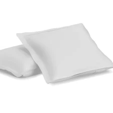 2 Pack Standard Pillow Shams, Soft Microfiber, Classic Tailored Style, White