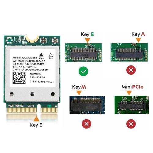 WiFi 7 QCNCM865 M.2 Key E Wifi Card Bluetooth Tri-Band 5800Mbps for Win 11 Only