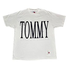 Vintage 90s Tommy Hilfiger Spellout Big Logo T-Shirt Size L