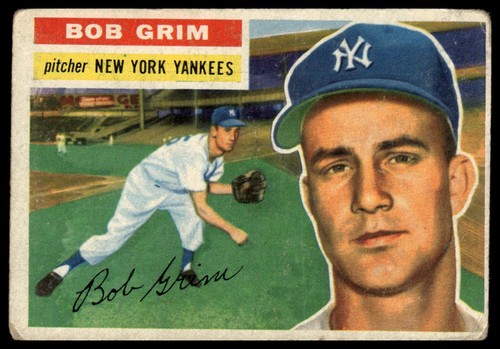 Bob Grim [Gray Back] #52 1956 Topps card