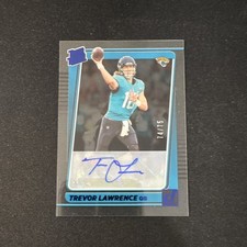 Panini 2021 Clearly Donruss Rated Rookie Trevor Lawrence #51 Blue Autograph /75