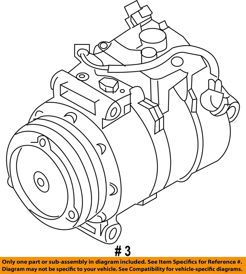 BMW 525I 2006 2007 OEM compresor de aire acondicionado 3,0 L tracción trasera automático Foto 4 de 4