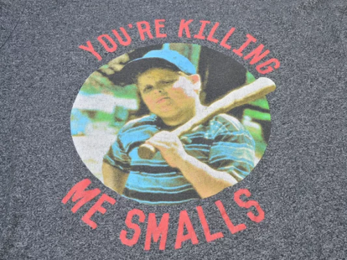 THE SANDLOT Movie T-Shirt Big Print Vintage Size L Gray Base Ball From Japan - Picture 3 of 4