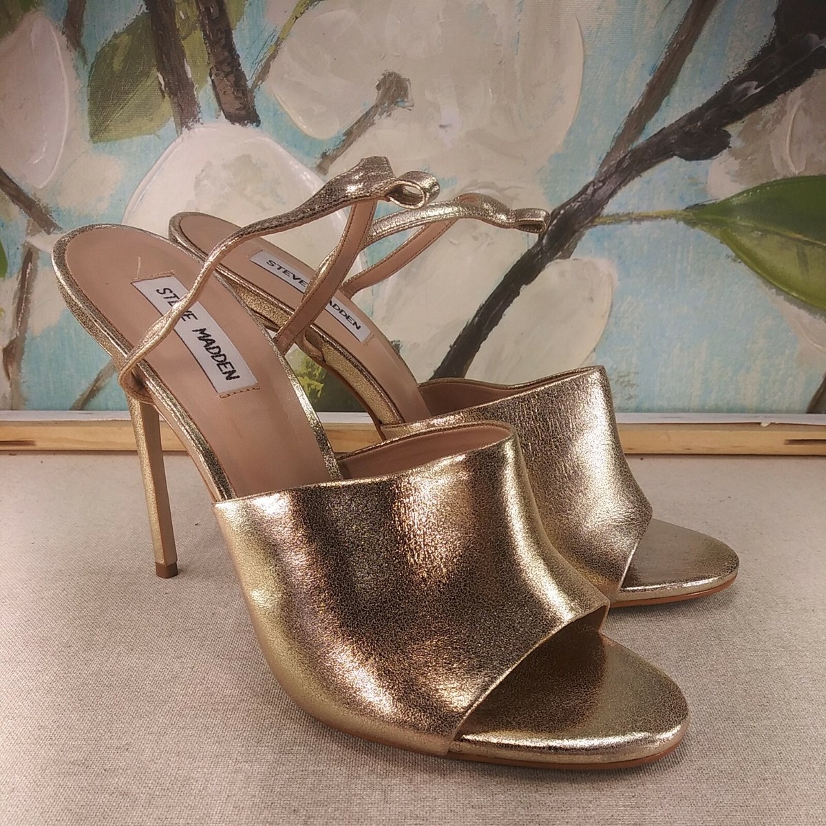 Steve Madden Gold Block Heel Steve Madden Women's Shoes