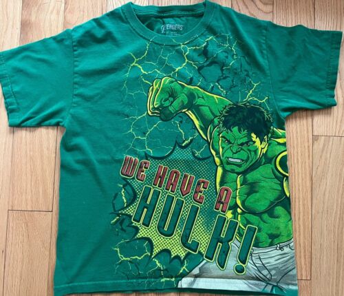 T-shirt vintage 2012 Incredible HULK jeunesse taille 8 Avengers coton Marvel - Photo 1/11