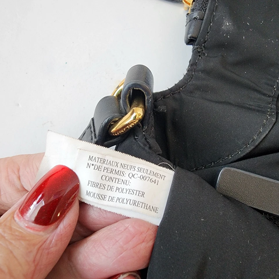 Mini Bolso Mensajero Marc Jacobs Acolchado Negro Nylon Correa de Hombro Ajustable De Colección Foto 4 de 4