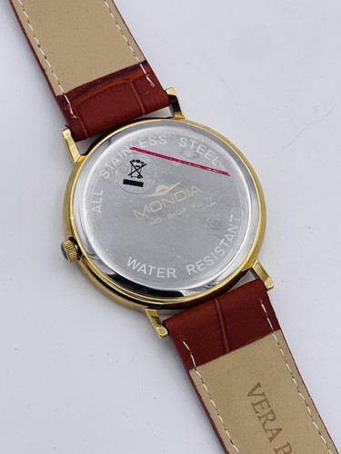 Reloj Mondia Italy 39mm Chapado M6402W/130 Piel Gran Descuento Nuevo - Imagen 6 de 7