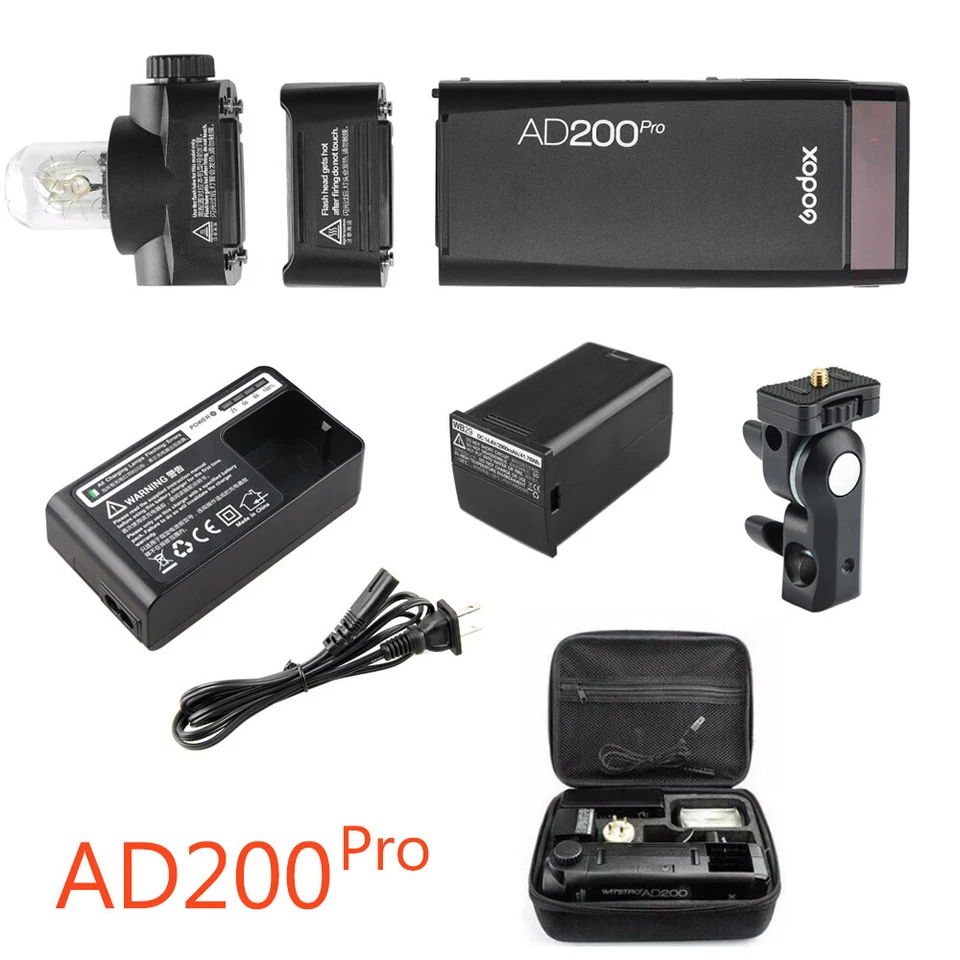 US Godox AD200Pro 2.4G TTL Wireless Pocket Outdoor Flash Light Speedlite+Battery - Image 2 of 4