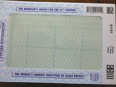 Microscale Decal #91151 Stripes 8'' Wide - White (1:87 Scale)