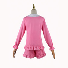 Lady Girl Sleepwear Pyjamas Set Sleep Costume Nightwear Pink Bow Ruffle Cute