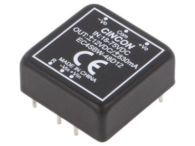 EC4SBW-48D12 Wandler: DC/DC 20W UEing: 18-75V UAusg: 12VDC UAusg2: -12VDC CINCON
