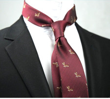 New Classic Polka Dot Brown JACQUARD WOVEN 100 Silk Men's Necktie Tie