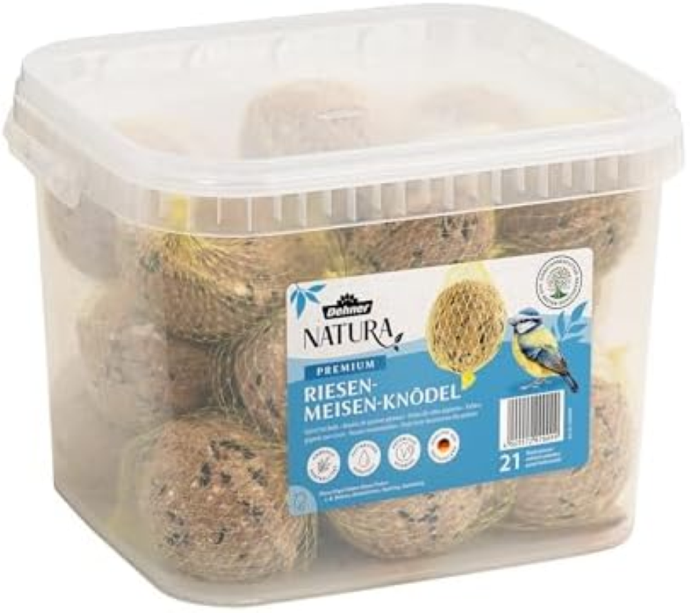 Dehner Natura Premium Mangime per uccelli selvatici, palline giganti di mangime,