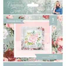Crafter's Companion 3D Embossing Folder 5.5"X5.5" - Christmas Rose, New