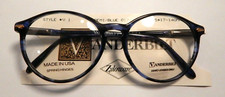 Vintage VANDERBILT 1 Demi Blue 55/17 Spear Shield USA P3 Eyeglass Frame NOS