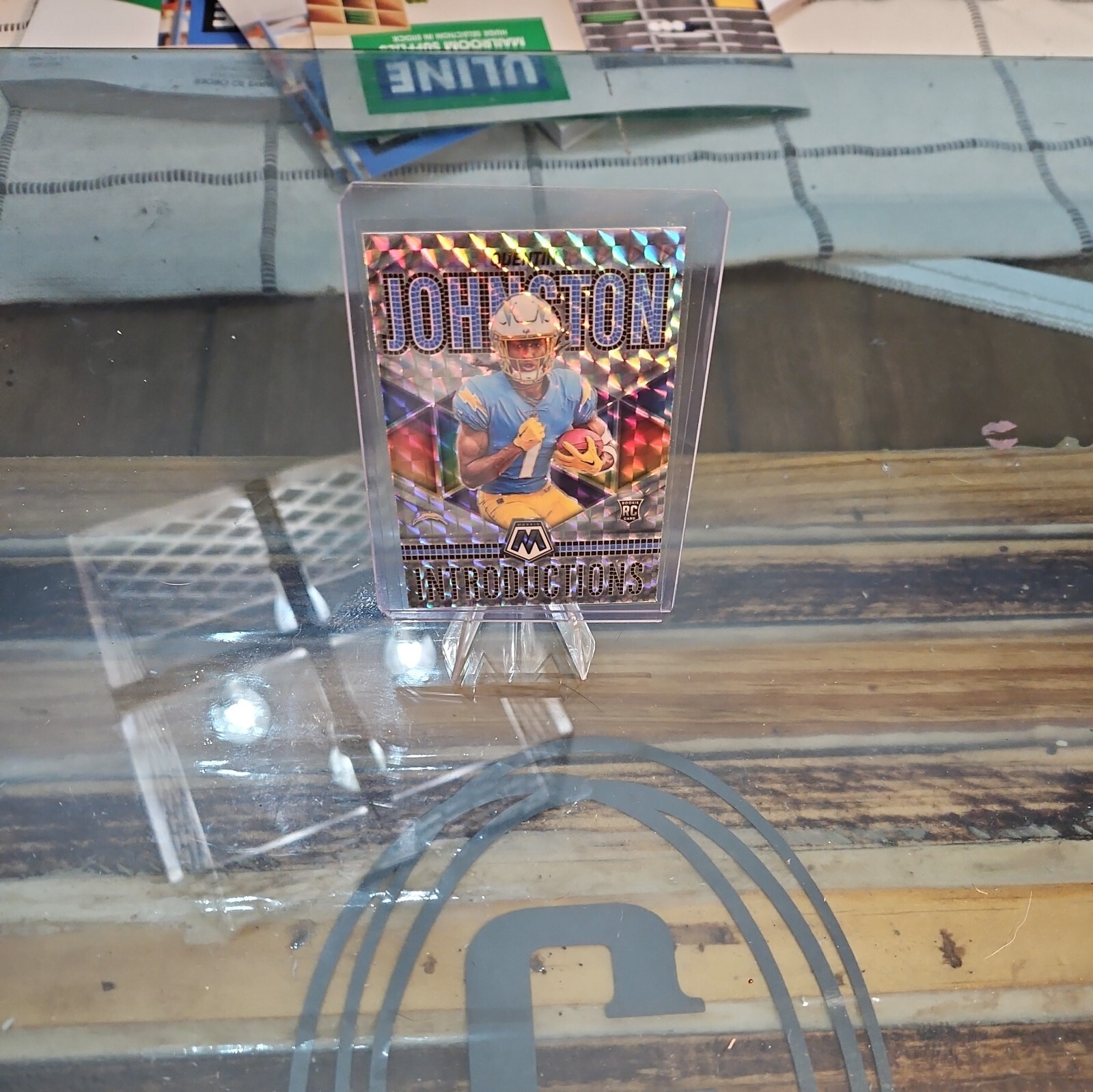 2023 Mosaic Quentin Johnston RC No Huddle Introductions Prizm I-10 Chargers