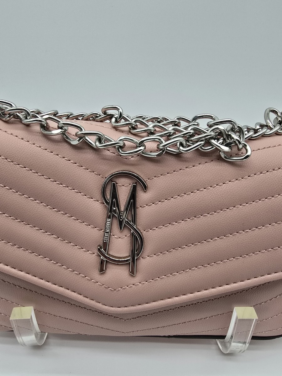 【Steve Madden】Glossy Chain Quilted Shoulder Bag NWT Steve Madden Quilted Chain Shoulder Bag Blush Pink | eBay
