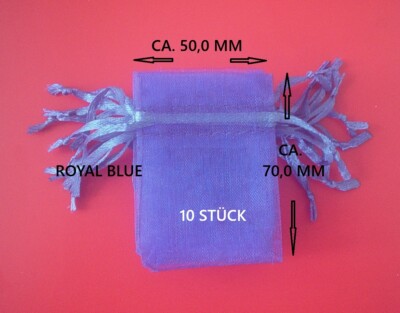 10X 50X70 MM ORGANZASÄCKCHEN ROYAL BLUE ORGANZA BEUTEL GESCHENKBEUTEL SÄCKCHEN