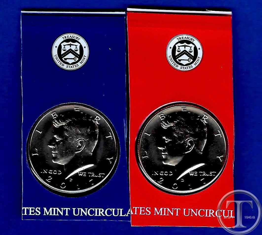 2017 P and D-BU UNCIRCULATED Kennedy Half Dollar Set-PD from Mint Set ...