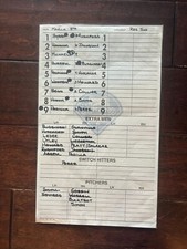 PHILLIES VS RED SOX GAME USED LINEUP CARD RYAN HOWARD ROLLINS UTLEY SPRING TRAIN