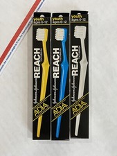 Lot 3 Vintage Johnson  Johnson Reach Toothbrush Youth 6-12 Ages ADA