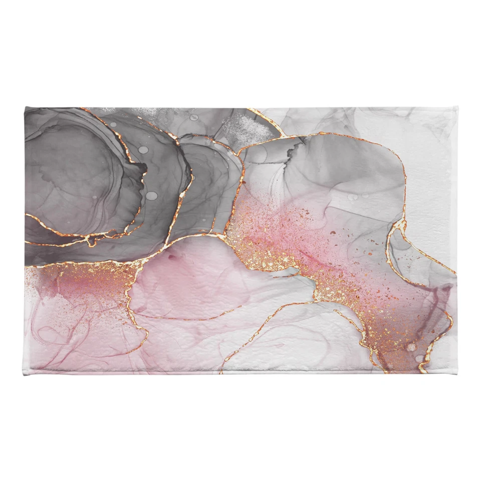 Alfombra de mármol abstracto rosa y gris alfombra de dormitorio alfombras de sala de estar Foto 4 de 4