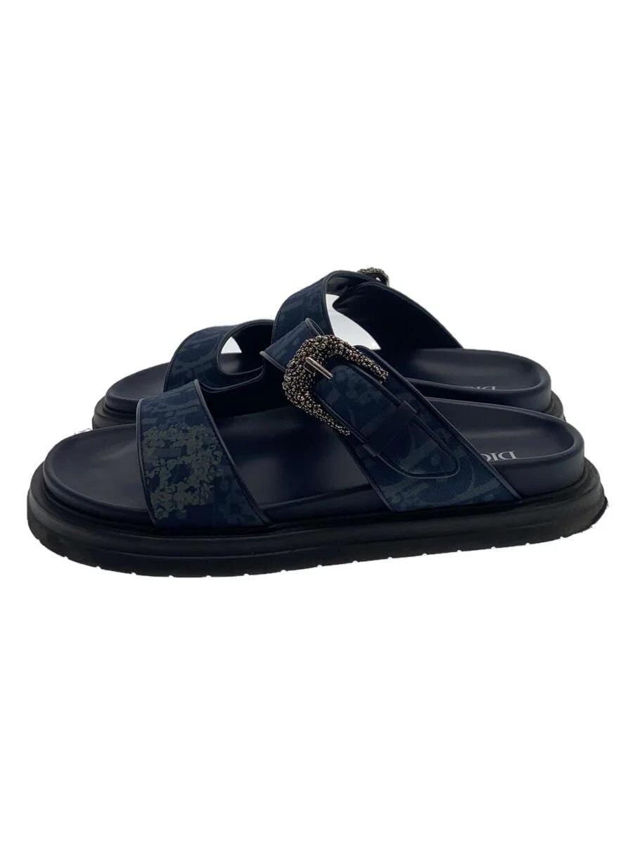Sandales Dior HOMME Aqua 40 bleu marine motif complet denim signe de paix 3SA133ZWZ d'occasion