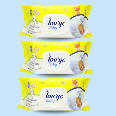 Lovyc Aloe Vera Baby Wipes - Soft & Gentle Care, 120 Count (3-Pack)