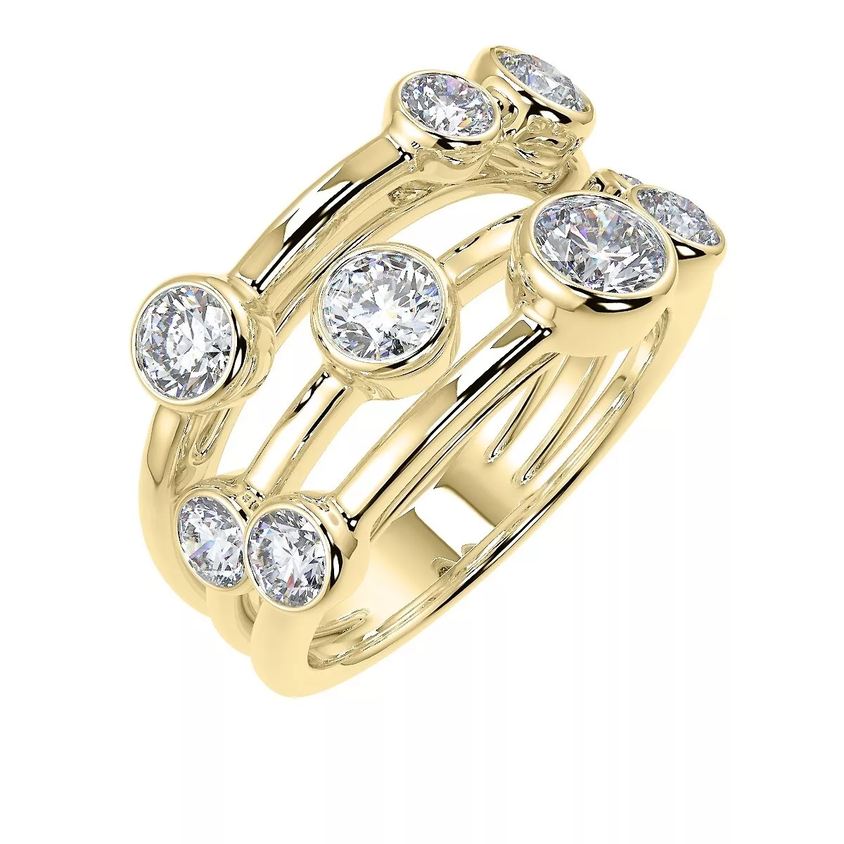 Yellow gold diamond shop bubble ring