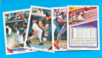 1993 Topps Baseballkarten #201-#393. Wählen Sie aus, was Sie brauchen, um Ihr Set zu vervollständigen.