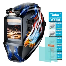 TRQWH Auto Darkening Welding Helmet Large View True Color Solar Welder Mask