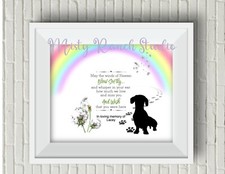 Your DOG'S BREED Pet Memorial "May the Winds of Heaven" UNFRAMED Art Print