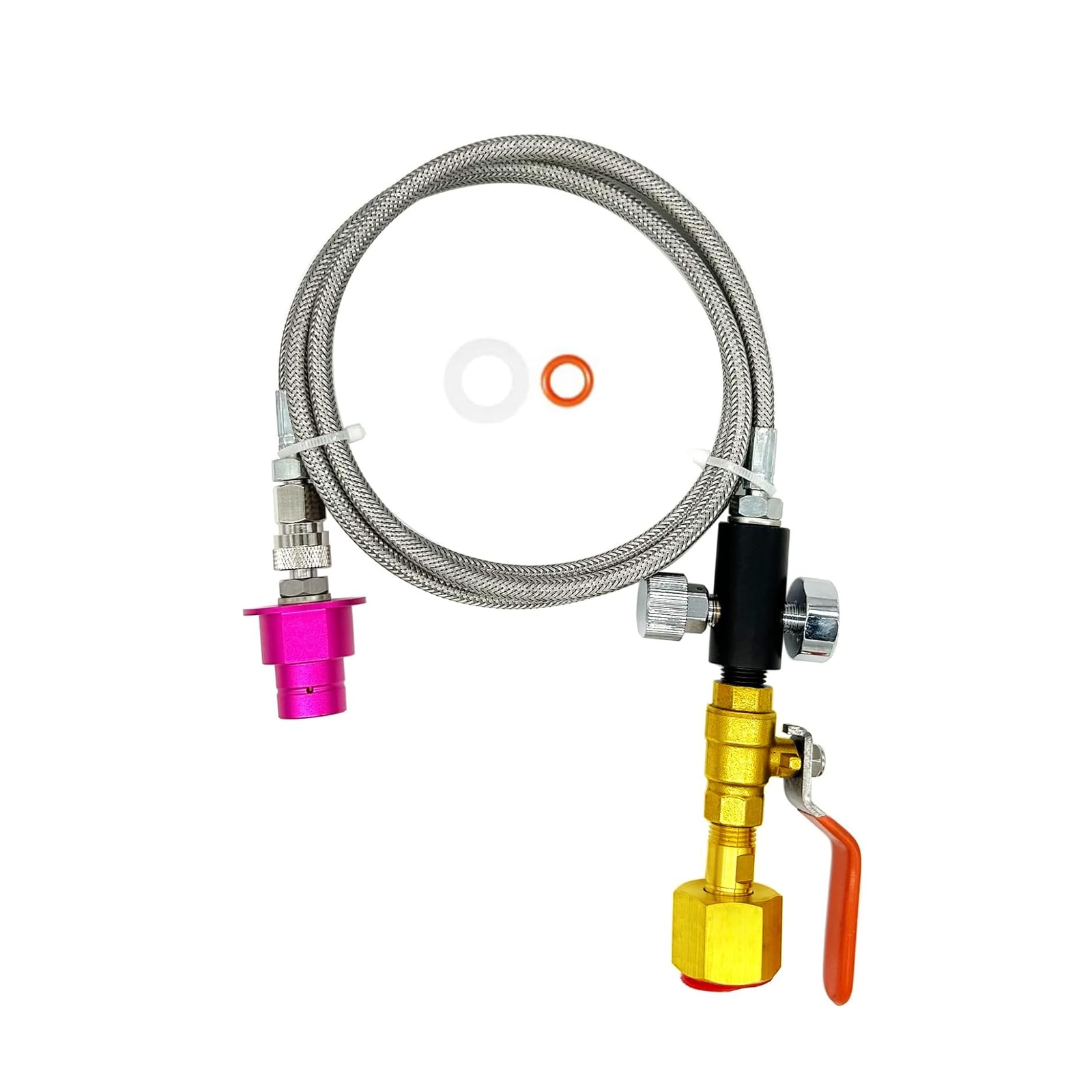 Soda Hose Kit Soda Maker Quick Connect Co2 Adapter with Flow Control Ball Val...