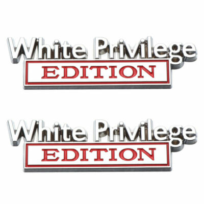3pc RED WHITE PRIVILEGE EDITION Chrome Emblem Badge Car Truck SUV ATV Boat UTV 