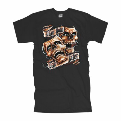 T-Shirt play now pay later, happy skulls american fashion shirt S-6XL (ADS0025)