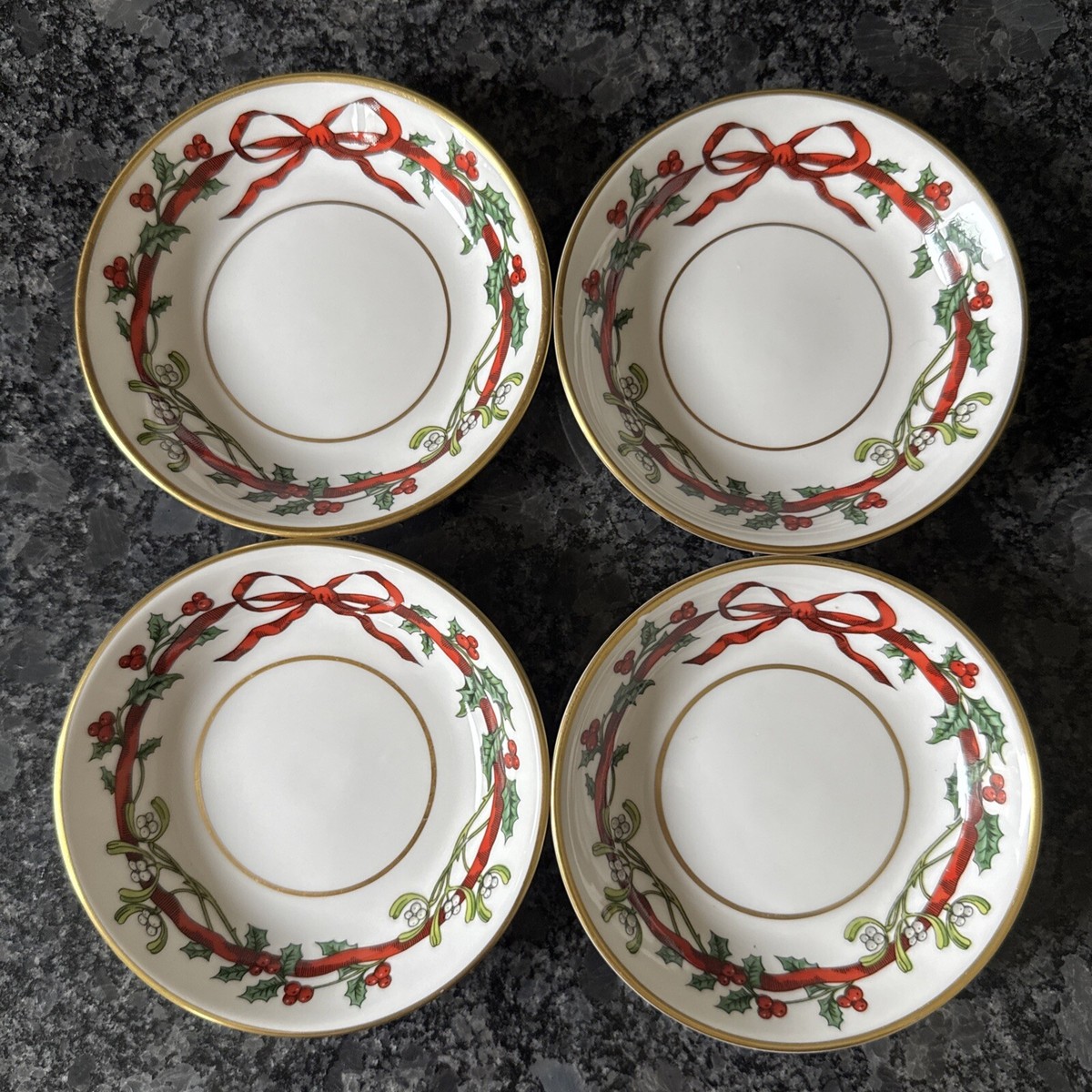 royal worcester holly ribbons 4 Plate 10cm VGC | eBay UK