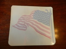Set of 2, Waving American Flag Vinyl Window Decal Sticker 5.5" x 5.875"