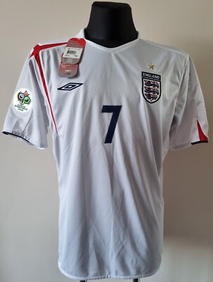 England 2005 - 2007 Home football Umbro shirt #7 Beckham size
