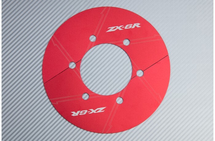 Cache poulie anti-corrosion alu rouge pour restaurer Kawasaki ZX6R