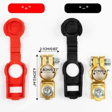 Battery Terminal Top Post Connector Clamp Clips Universal Iron Coppering 1 Pair