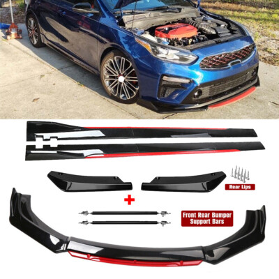 For Kia Stinger GT-Line Front Bumper Lip Spoiler Splitter Side Skirt Body Kit