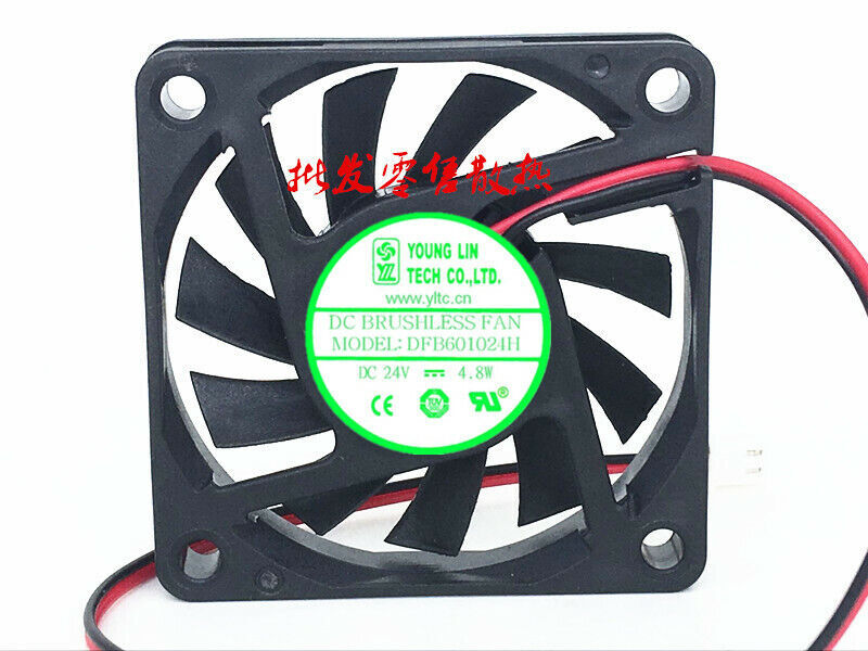 1PC YOUNG LIN DFB601024H 6CM 24V 4.8W ultra-thin mute inverter cooling fan #F22