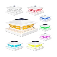VOLISUN Solar Post Cap Light Outdoor Waterproof: RGB Color Changing - Solar F...
