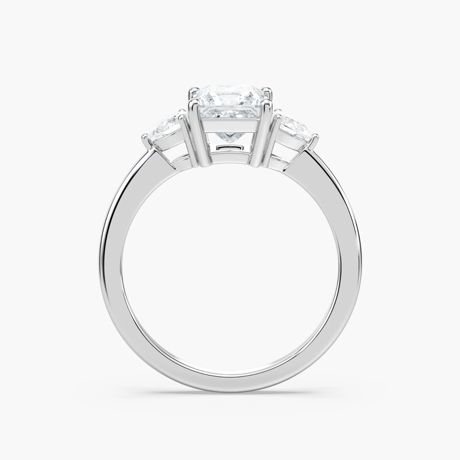 Princess cut vs1 1.25 ct solid 14k white gold igi lab grown diamond wedding ring image-4